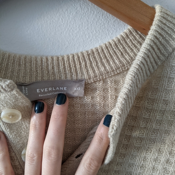 Everlane Belgian Waffle Recashmere Henley in Canvas XXS NWOT - Picture 8 of 14